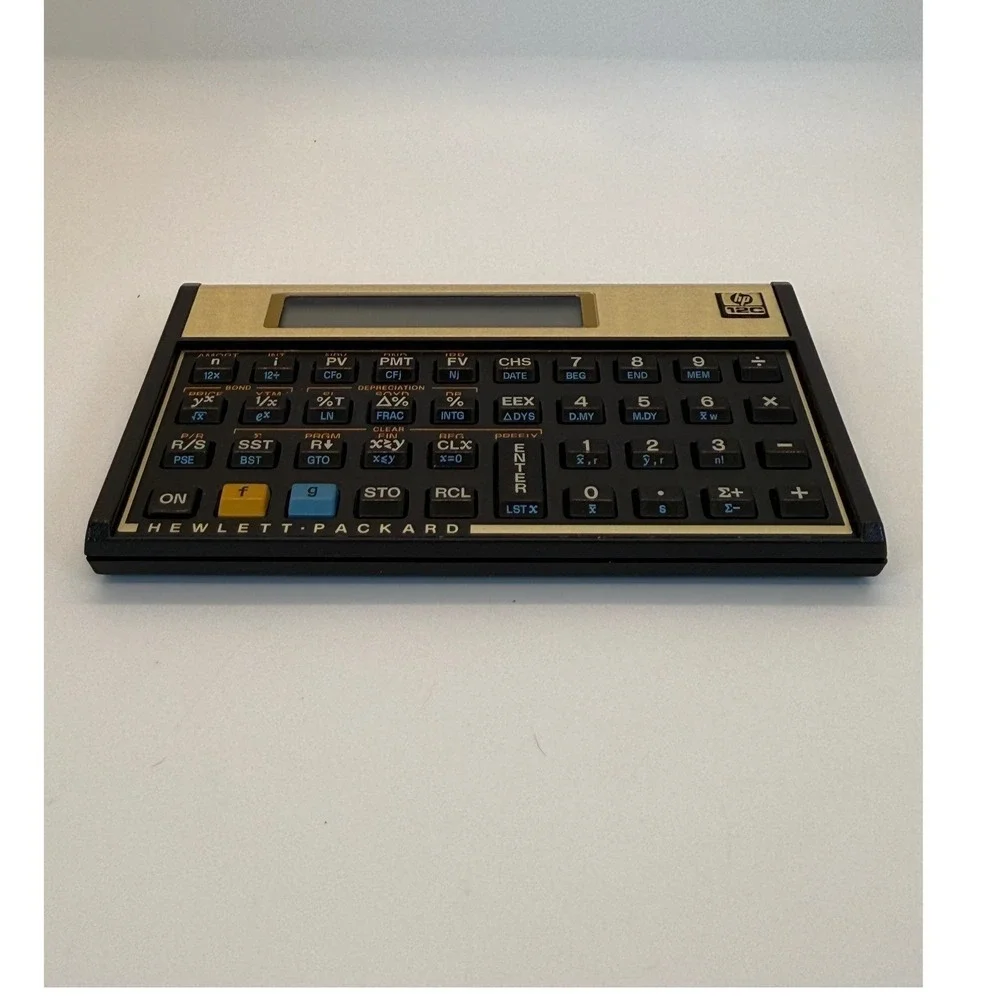 VTG HP 12C Financial‎ Calculator Black Gold Edition RPN Business Tech w/Case
